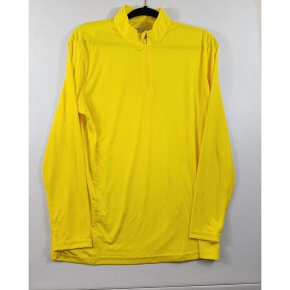 Unbranded Tops - Womens XL Yellow Pullover Quarter Zip Long Sleeve Activewear Shirt